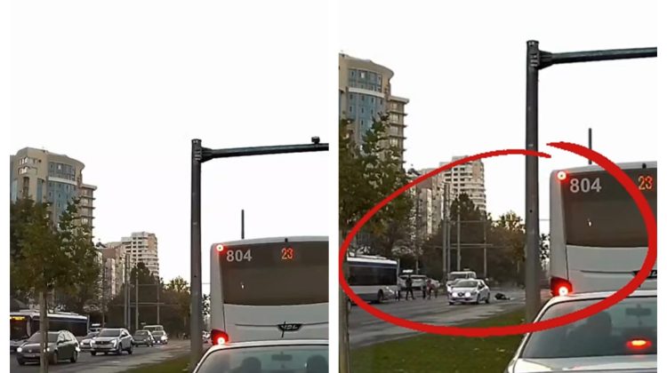 STOP CADRU cu pietonul care sare peste o mașină. S-a întâmplat în sectorul Botanica