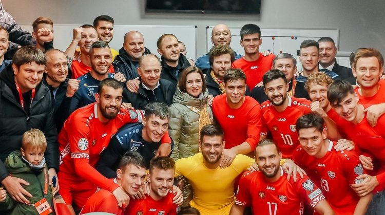 Maia Sandu urează naționalei de fotbal „calificarea istorică” după meciul cu adversara cehă