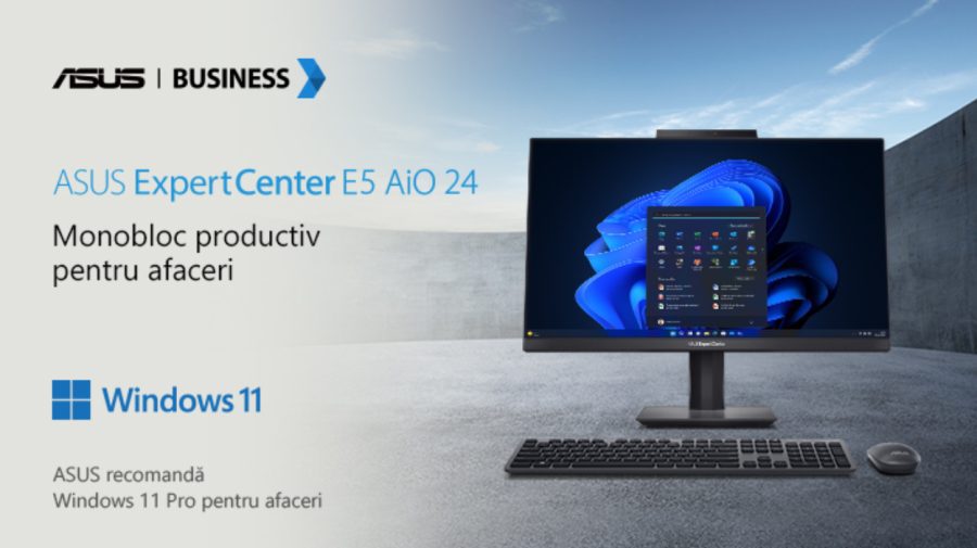 ASUS ExpertCenter E5 AiO 24 – modern, compact, pentru business optimizat