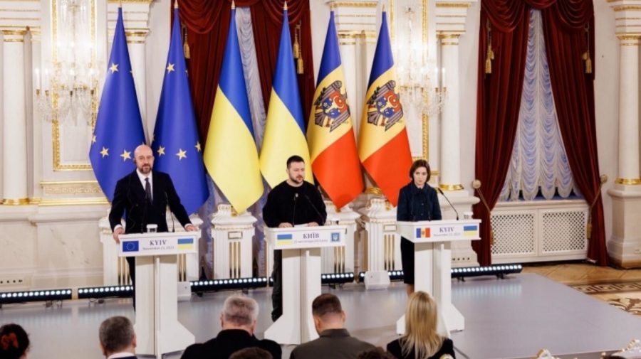 VIDEO Mesajele Maiei Sandu de la conferința cu Zelenski și Michel. A mulțumit din numele moldovenilor pentru sacrificiu