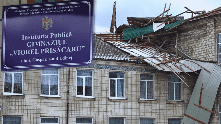 VIDEO Zeci de elevi din raionul Edineț învață într-o instituție cu acoperișul avariat. Ce spun autoritățile
