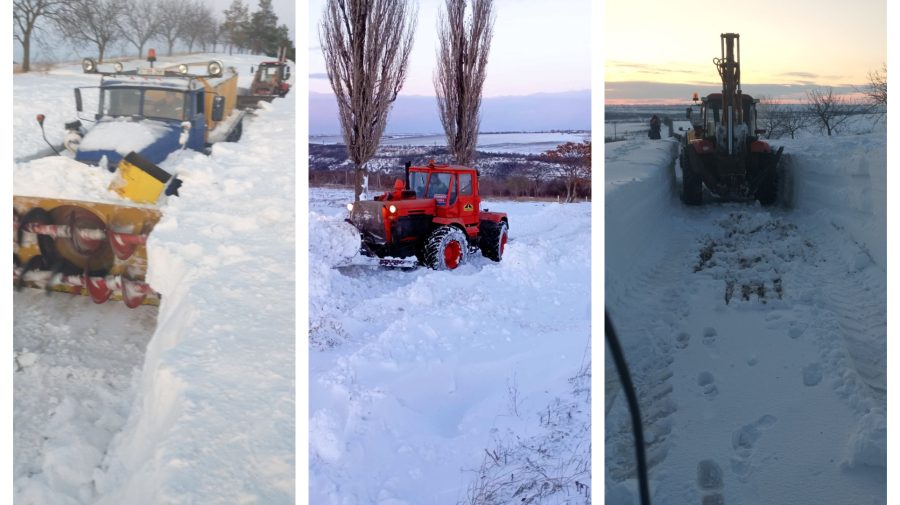 FOTO Drumarii „luptă” cu zăpada de 2 metri: Mai multe sectoare de drum rămân în continuare blocate
