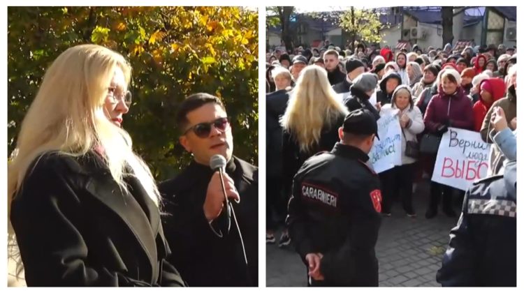 VIDEO „Vrem dreptate”. Oamenii cer, în fața Curții de Apel Bălți, reabilitarea în cursa electorală a Arinei Corșicova