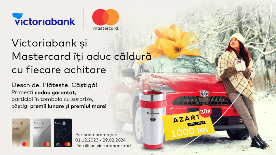 Victoriabank și Mastercard îți aduc căldură cu fiecare tranzacție în noua promoție de iarnă