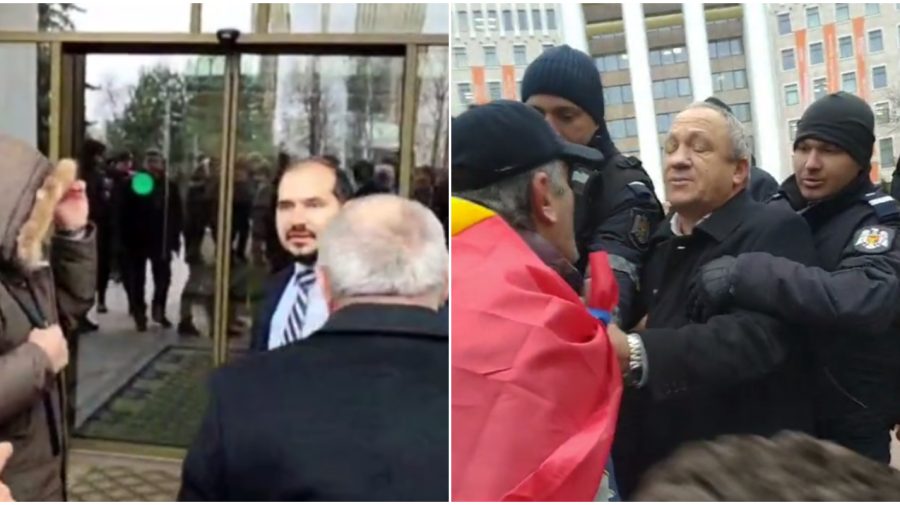 Protest la Parlament: Combatanții de pe Nistru l-au luat la rost pe Buzu și erau cât pe ce să bată un deputat