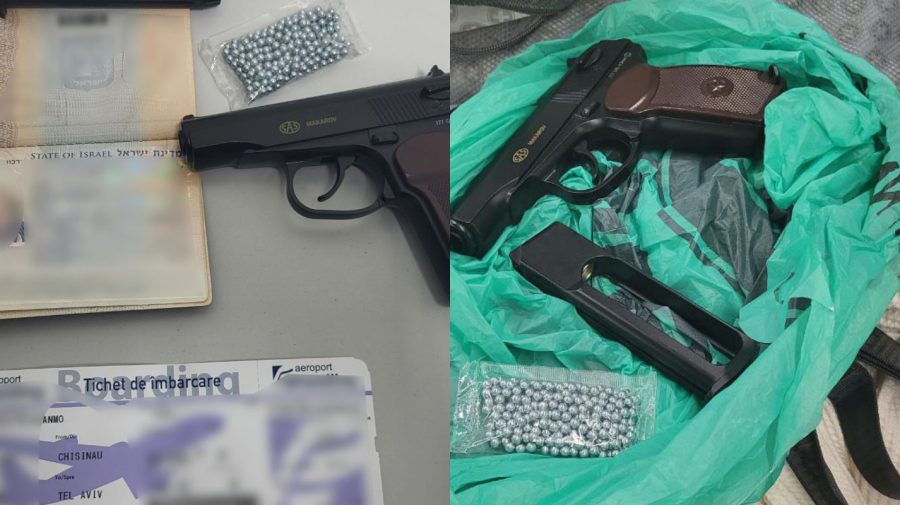 FOTO Poliția de Frontieră, pe jar: Un străin, prins cu pistolul încărcat și zeci de bile de metal în bagajul de cală