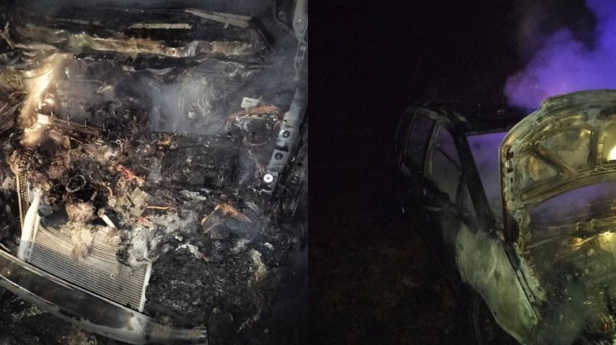 Nu a mai rămas aproape nimic din ea! FOTO cu o mașină care a ars ca torța în apropiere de Dubăsari