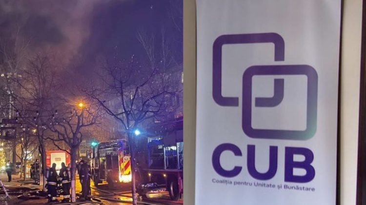 FOTO Sediul Partidului CUB a luat foc! Patru echipaje ale IGSU au fost solicitate să intervină la fața locului
