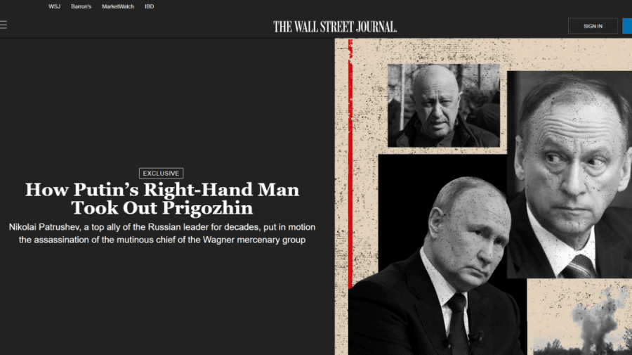 WSJ: Moartea lui Prigojin ar fi fost orchestrată de fostul șef FSB Patrușev. Rusia: WSJ a scris o „ficțiune”