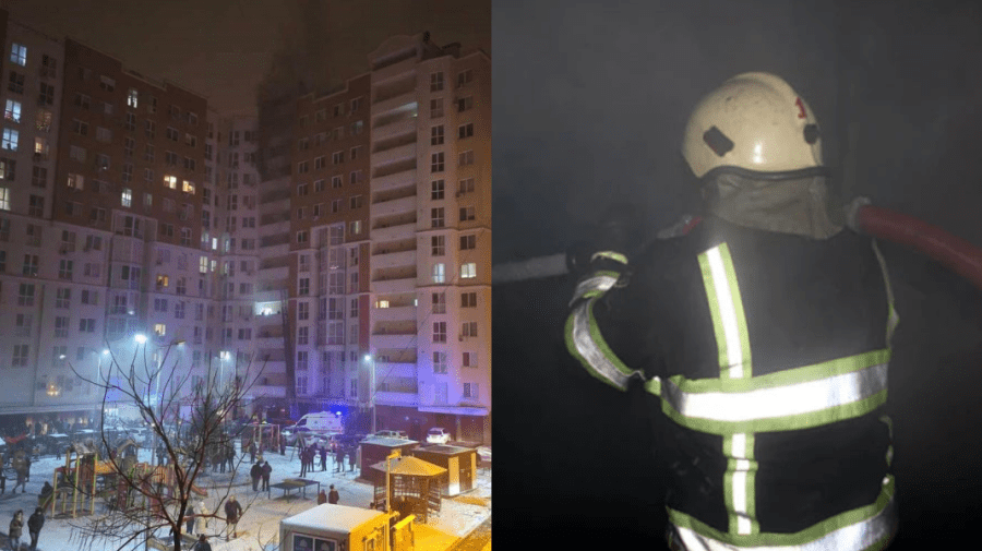 VIDEO Pompieri și salvatori mobilizați aseară în capitală, după ce un incendiu a izbucnit într-un bloc