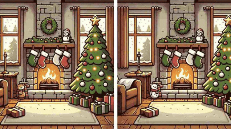 Cel mai interesant test de atenție pentru Crăciun. Poţi vedea rapid cele 5 diferenţe între imagini?