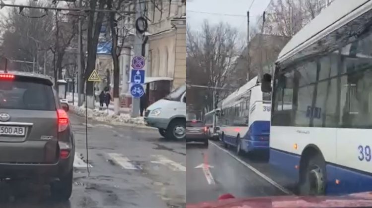 VIDEO Un fir electric rupt a dat peste cap circulația transportului public. Internauți: Oamenii merg pe jos