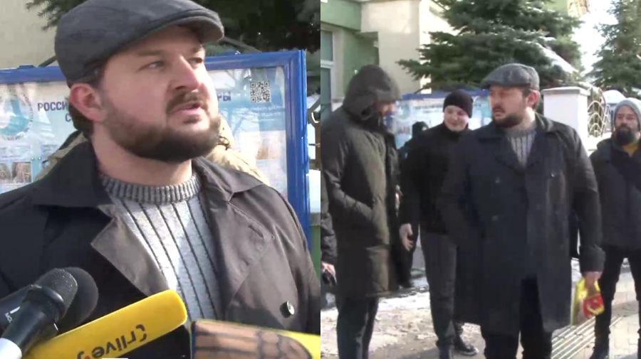 VIDEO De ziua lui Eminescu, protest cu drapelul Moldovei la Centrul rus de cultură din Chișinău. Care este motivul?