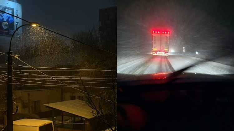FOTO, VIDEO Iarna revine în forță! În mai multe regiuni ale țării a început să ningă