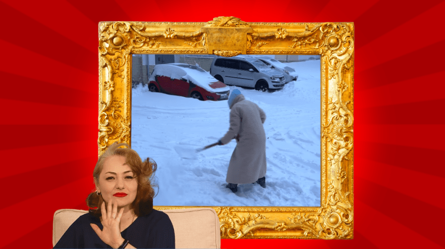 VIDEO Soprana Ana Cernicova, pusă de soacră să rânească zăpada: „Mișcă-te mai repede!”