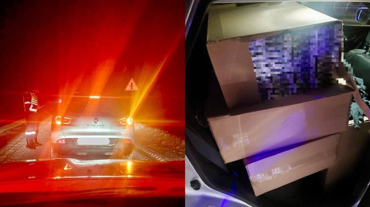 Mii de pachete de țigări – ascunse în portbajul unui Renault. La volan se afla o femeie din Orhei