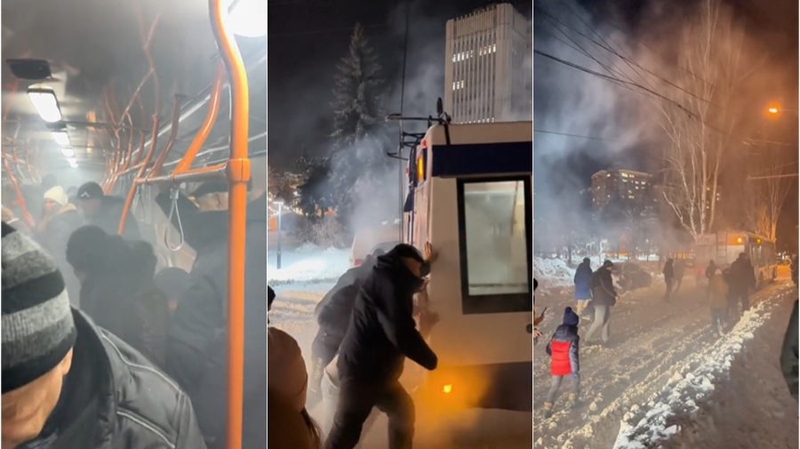 VIDEO Momente de panică pentru circa 40 de pasageri! Un troleibuz s-a umplut cu fum în timpul deplasării