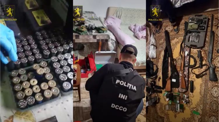 VIDEO Percheziții la Strășeni, Hîncești și Chișinău. Au fost găsite arme, muniții și 30 kg carne de căprioară
