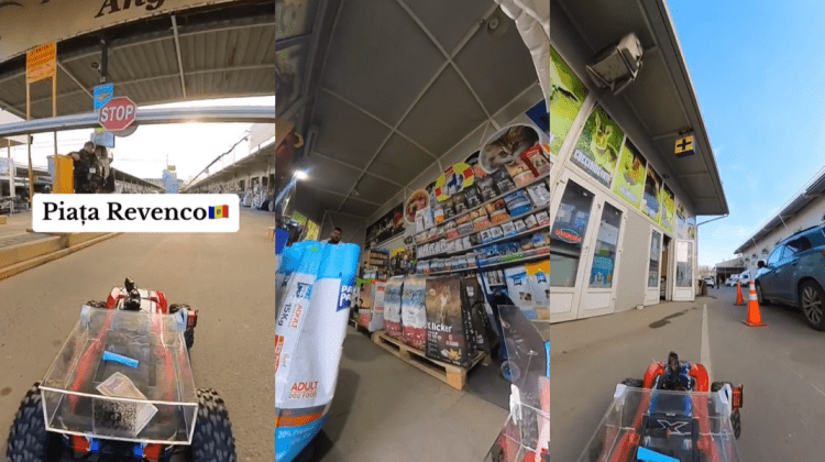 VIDEO „Ce mai este și asta?!” TikToker moldovean își face cumpărăturile controlând de la distanță o mașină