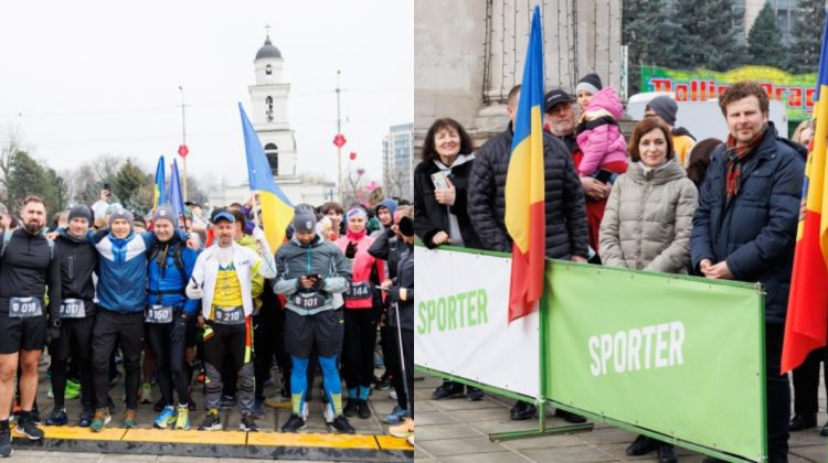 VIDEO Sportul face unirea! Maia Sandu a petrecut la drum participanţii la maratonul de la Chişinău spre Bucureşti