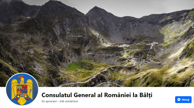 Noua pagină oficială de Facebook a Consulatului General al României la Bălți