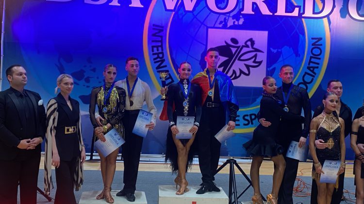 VIDEO Au urcat Moldova pe podium! Radu Aliev și Sabina Chirtoacă, campioni mondiali la dansuri sportive