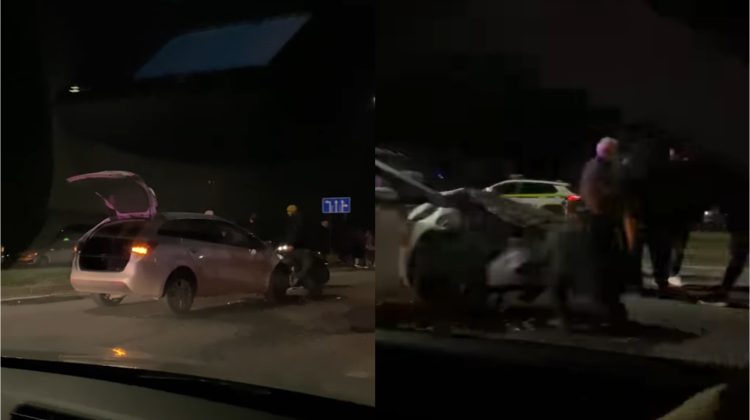 VIDEO Cinci mașini, avariate joi seara pe bulevardul Dacia. Poliția spune cine s-ar face vinovat de impact