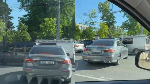 VIDEO Lipsă de respect sau educație? Șofer obraznic, filmat în centrul capitalei, cum încalcă grosolan RCR