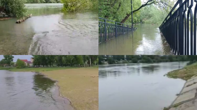 VIDEO Transnistria se duce sub apă! Nivelul Nistrului a crescut, iar zone din apropierea malului sunt inundate