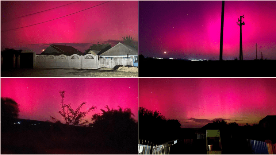 FOTO „Aurora boreală”, văzută din Republica Moldova. Spectacolul de pe cer ar putea dura tot weekendul