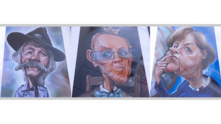 Un pictor din Ungheni i-a înfățișat pe personalitățile din țară și de peste hotare în caricaturi. Unde se desfășoară expoziția?