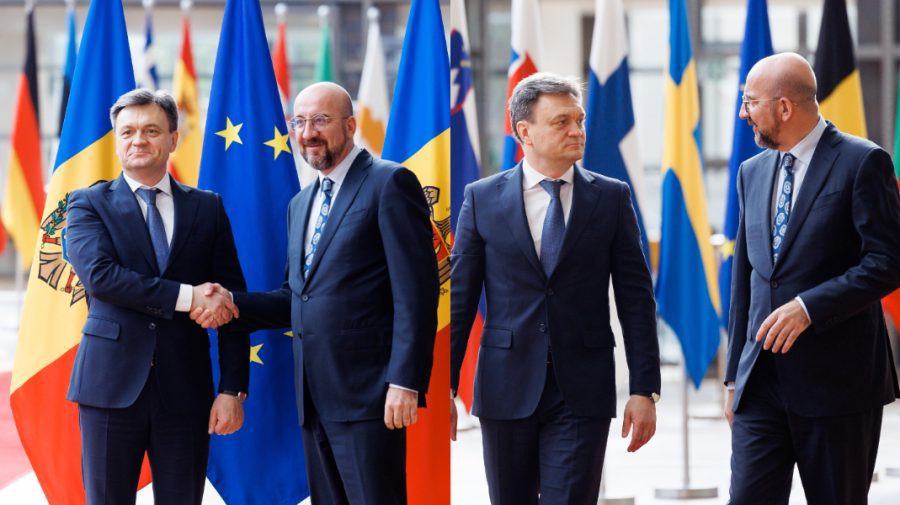 Dorin Recean, la întrevederea cu Charles Michel: „Viitorul Republicii Moldova este în familia europeană”