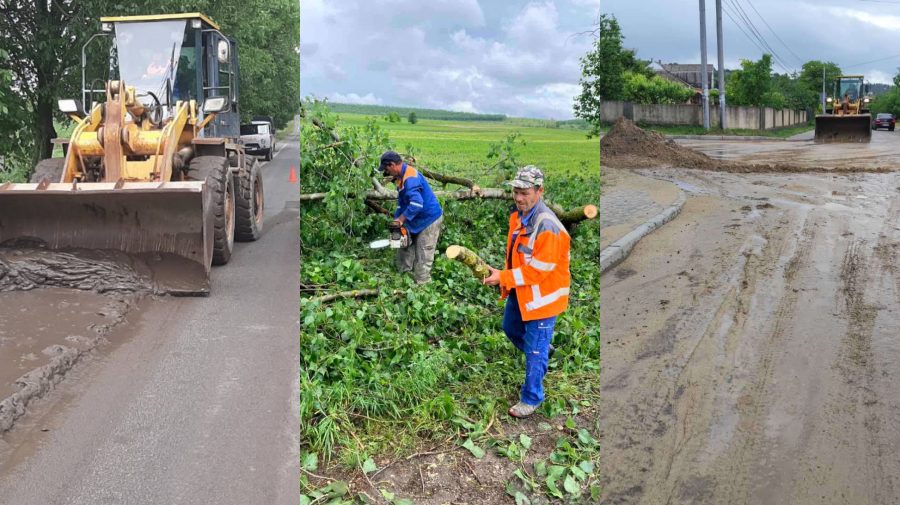 Drumarii au intervenit pe drumurile afectate de ploile abundente. Ce acțiuni au întreprins