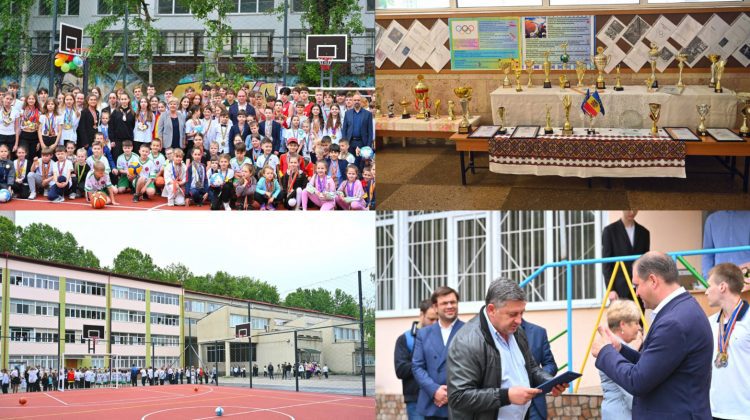 VIDEO A fost inaugurat terenul de sport multifuncțional de la liceul „Alexandr Pușkin”. Mesajul primarului Capitalei