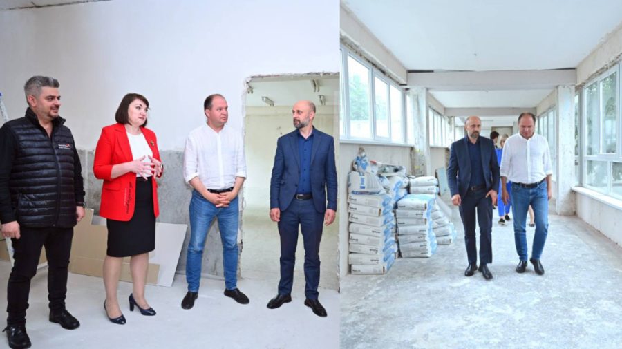 FOTO Ion Ceban a vizitat un liceu din Capitală, care se află în reparație