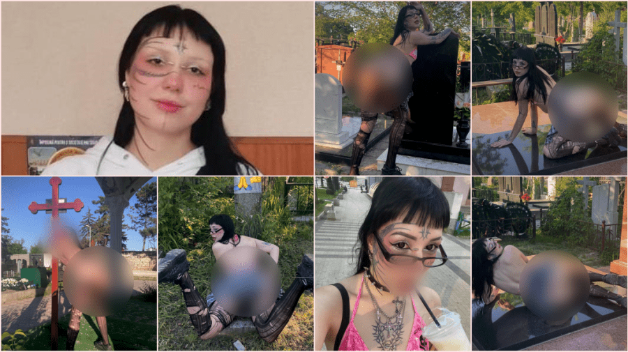 Tânăra care a pozat indecent printre cruci și morminte în capitală va fi responsabilizată prin lege