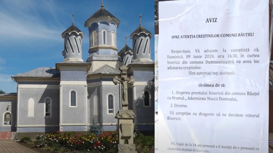VIDEO Un grup de enoriași din Răuțel, la furci cu preotul localității. Rugați de episcopul Marchel, vor un nou paroh