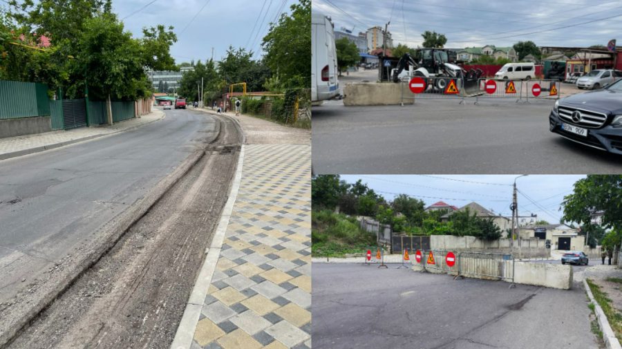 Acces interzis pe un drum în Durlești. IMAGINI cu lucrările demarate de autoritățile locale