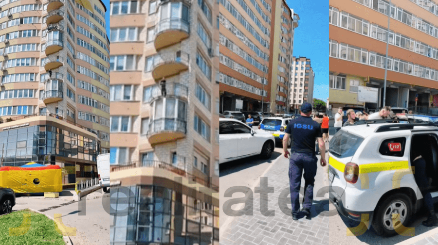 VIDEO Operațiunea de salvare a unui bărbat care a amenințat că se aruncă în gol în sectorul Ciocana