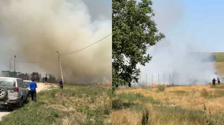 VIDEO Fum dens și negru în raionul Leova. O gunoiște a luat foc
