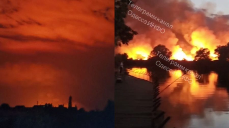 VIDEO Incendiu masiv de vegetaţie în apropiere de hotarul Ucrainei cu Moldova. Pompierii nu au căi de acces