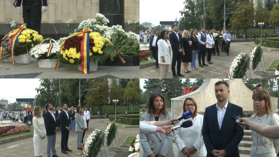 VIDEO Conducerea Primăriei Chișinău a depus flori de Ziua Independenței
