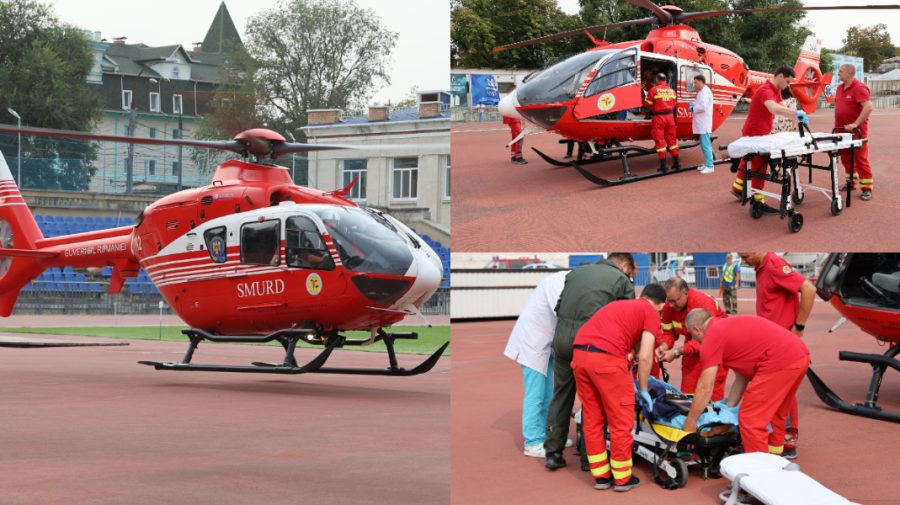 O femeie a fost adusă la Chișinău cu elicopterul SMURD. A suferit un ictus hemoragic peste hotarele țării