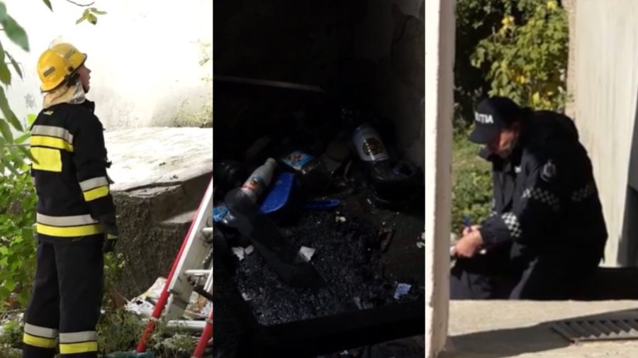 VIDEO Un apartament din Bălți, în care locuiesc boschetari, a luat foc. Vecinii sunt disperați