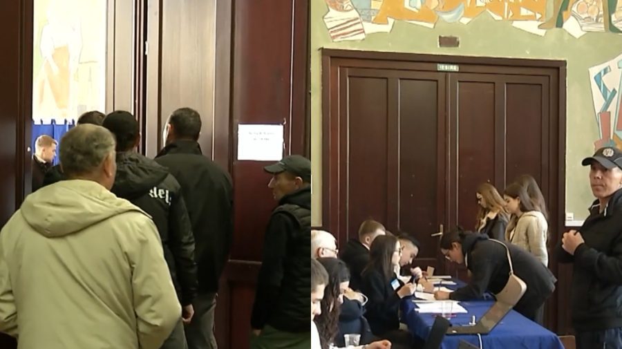 VIDEO Basarabenii au stat în rând și la Cluj, ca să voteze la prezidențiale și referendum
