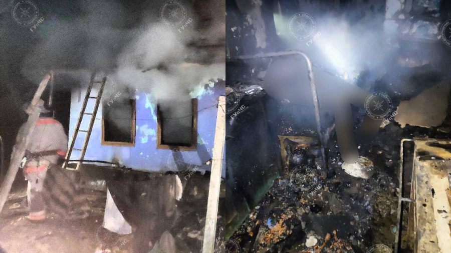 FOTO Bărbat decedat, după ce casa i-a luat foc. Pompierii au lichidat arderea timp de șase ore