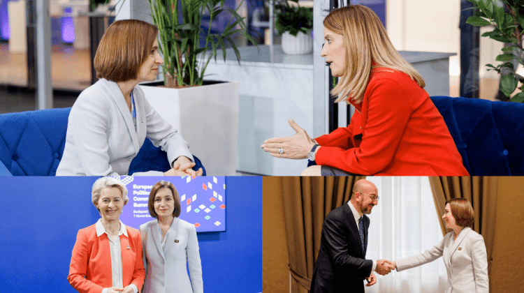 Maia Sandu a convenit cu Metsola, Von der Leyen și Michel să lansăm planul de creștere economică al UE pentru Moldova