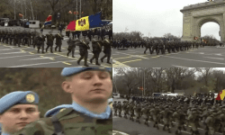 VIDEO Momentul în care batalionul din Republica Moldova defilează la parada militară de la București