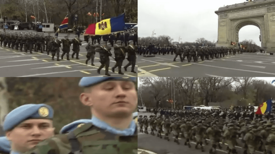 VIDEO Momentul în care batalionul din Republica Moldova defilează la parada militară de la București