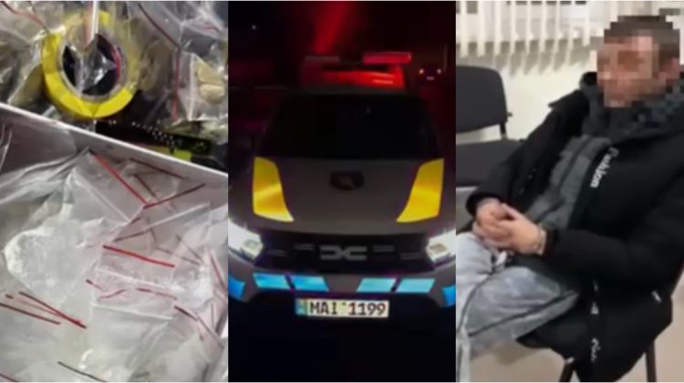 VIDEO Un curier de droguri, încătușat în sectorul Botanica. Ce au găsit polițiștii în automobilul său